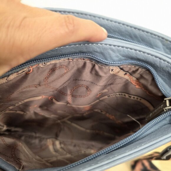 Montana West Women’s Blue Dual Compartments Western Crossbody Purse | Leopard - Picture 5 of 11
